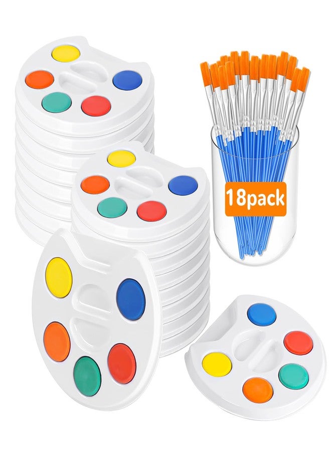 FUMILE Mini Watercolor Paint Set for Kids.18 Pack Watercolor Paint Kids,5 Color Water Color set with Paint Brush and Palette Tray.DIY for Art Party Favors, Prizes,Birthday. - Image 1
